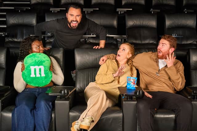 Unsuspecting moviegoers surprised by Rylan were given free treats and cinema tickets