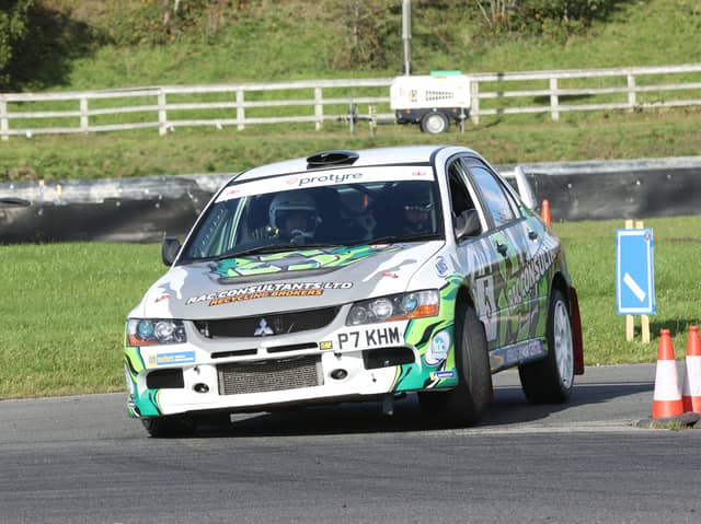 Pilling’s Jordan Murphy and John Hornby at the Three Sisters Race Circuit