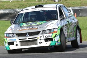 Pilling’s Jordan Murphy and John Hornby at the Three Sisters Race Circuit