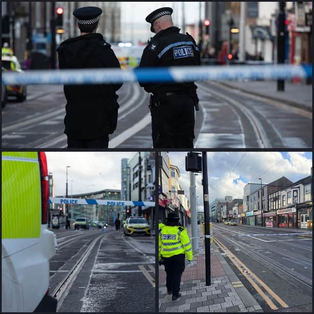 Police at the scene of a major incident in Talbot Road
