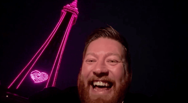 Daryl in Blackpool lit the Blackpool Tower pink for Breast Cancer Awareness this Feel Yourself Friday.
