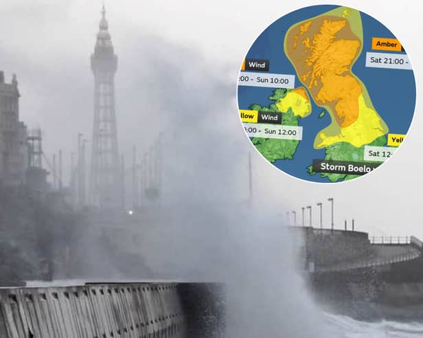 Blackpool and the Fylde coast is set for an unsettled and windy weekend as Storm Boelo brings the threat of heavy rain, powerful gusts and disruption to travel, with amber weather warnings for wind issued across parts of northern England.