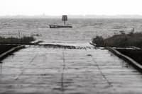 Lytham Jetty has broken in two, causing major disruption for Ribble Cruising Club. Pictured at high tide, with part of the debris floating in the sea. Photo: Lucinda Herbert