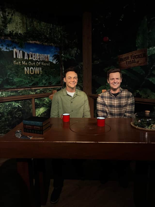 Ant and Dec waxworks in the I'm a Celebrity! Get Me Out of Here Now! section of Madame Tussauds Blackpool