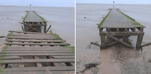 Lytham jetty has been closed after collapsing over the weekend.