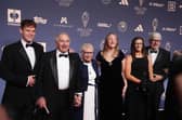 The family of Sir Stanley Matthews, including son Stanley Matthews Jr (second left), daughter Jean Matthews (third left) and granddaughters Mandy Bray (third right) and Samantha Davis (second right) were at Monday's Ballon d'Or ceremony
