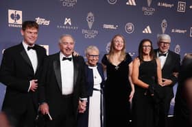 The family of Sir Stanley Matthews, including son Stanley Matthews Jr (second left), daughter Jean Matthews (third left) and granddaughters Mandy Bray (third right) and Samantha Davis (second right) were at Monday's Ballon d'Or ceremony