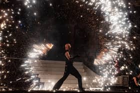 Giant illuminated puppets and fire-breathing dragins lit up the Tower Ballroom during Carnival Magic, a show by Global Grooves as part of Lightpool 2026. Photo: Lucinda Herbert