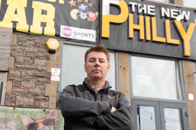 The New Philly bar has had the roof blown off during the high winds of Storm Boelo, as Nick Pritchard is faced with a huge task of repairing the damage. Photo: Lucinda Herbert