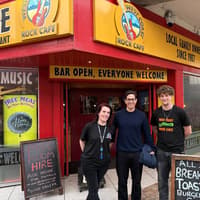 Film star & musical heavyweight Adam Garcia visits Blackpool's West Coast Rock Cafe during downtime in resort