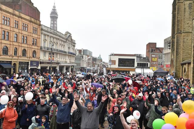 The scene across St John’s Square in Blackpool from the stage as the worship celebration at The Big Day Out got underway