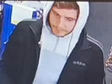 This man is wanted by police following the theft of a Royal British Legion Poppy Appeal collection tin containing several hundred pounds from Tesco Express in Bispham Village on Remembrance Sunday. Pic: Lancashire Police