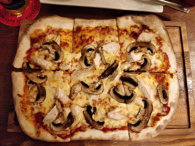 The pizza at the Jubilee Park in Cleveleys looked nice enough on top, but it was charred black on the bottom (Picture: JPIMedia/Michael Holmes)
