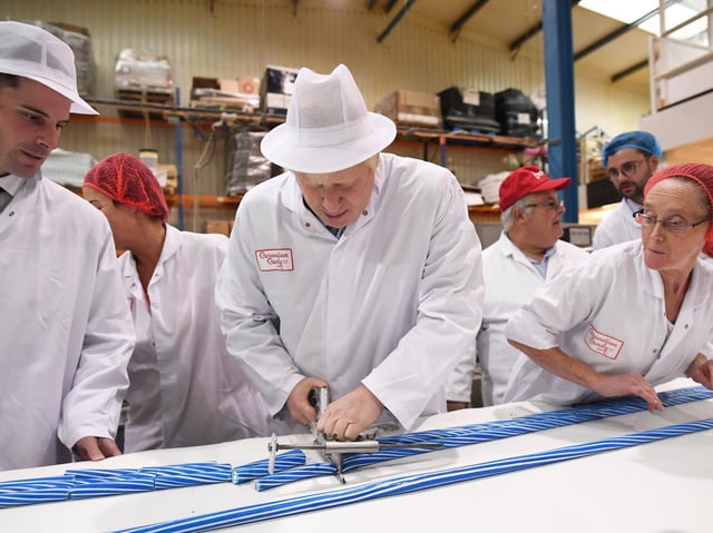 Prime Minister Boris Johnson during a visit to Coronation Candy in Blackpool while General Election campaigning. Picture: Stefan Rousseau/PA Wire