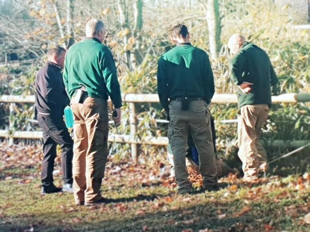 Staff taking part in the safety drill