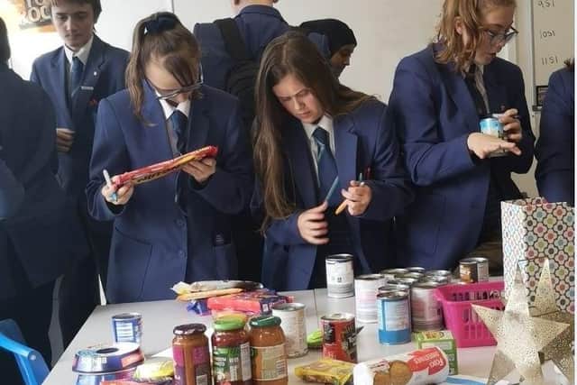 Pupils at Highfield Academy collected a mountain of food