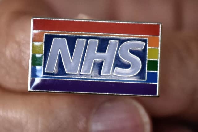 The NHS rainbow badge