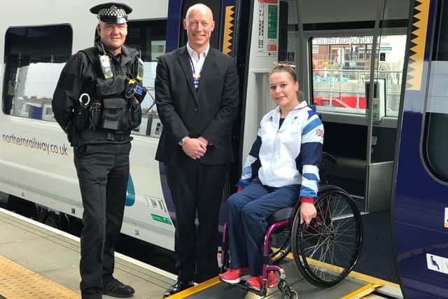 PC John Phillips and Northerns Chris Jackson are backing Justine Moore for Paralympic success in Tokyo next year