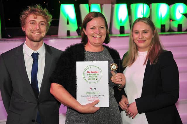 Natalie McCombe, Baines School is Winner of the Inspirational Teacher Award at the Blackpool Gazette Education Awards