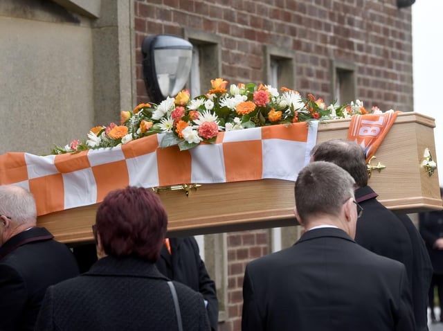 The coffin of Cyril Robinson
