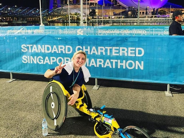 Shelly Woods at the Singapore Marathon