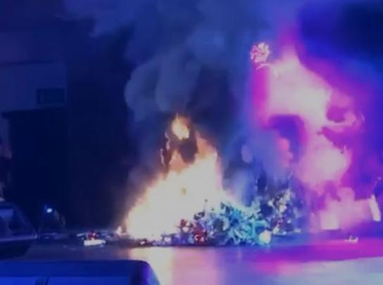 The Viva Christmas show in Blackpool was interrupted after a Christmas tree set on fire on stage. (Credit: Ian White)