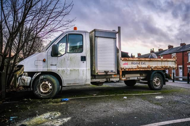 The abandoned Citroen has been in the car park since January according to residents