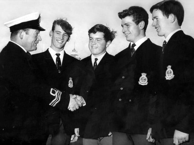 From left, Commander Derek Scrivener, Stephen Carr, Barrie Helas, Dave Morris and Dave Bentley, all members of Fleetwood Sea Cadets
