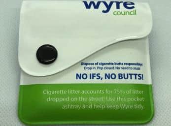 Wyre Council hopes that the pocket ashtrays will reduce the amount of cigarette butts being littered.