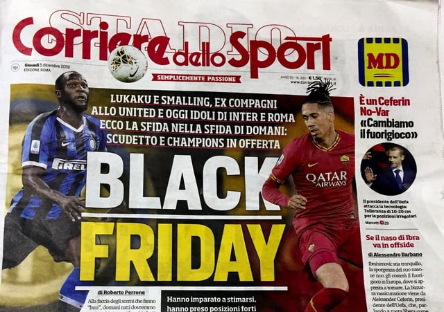 The controversial front page of the Italian sports daily Corriere dello Sport