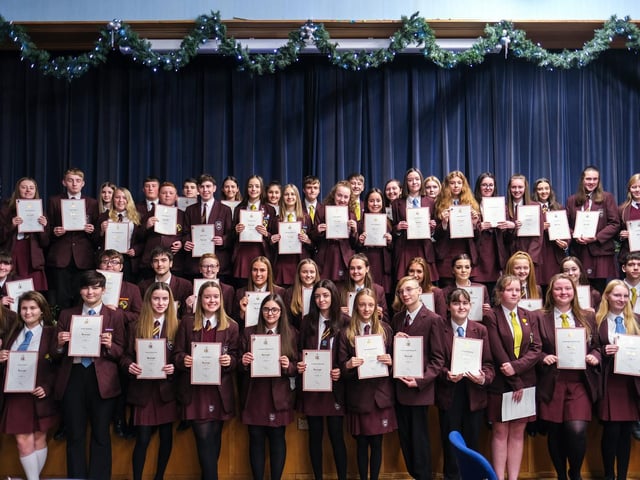 Duke of Edinburgh award winners at Montgomery School. Picture by Martin Bostock
