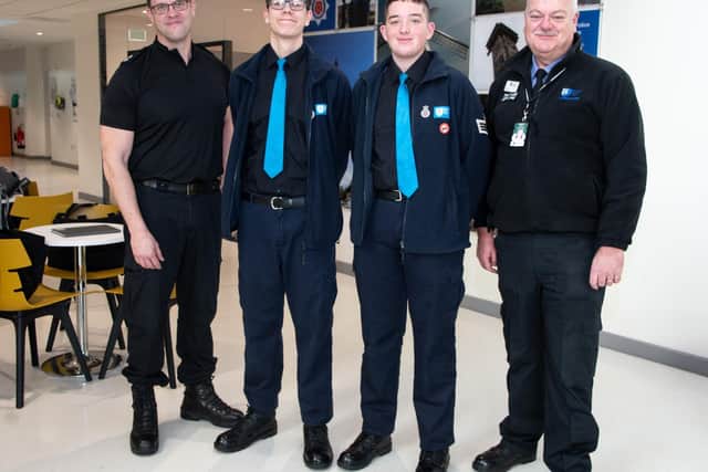 Insp Rob Conolly-Perch, Alex Stuart,, Matthew Blizzard and Steve Smith, commander for Blackpool South Cadets