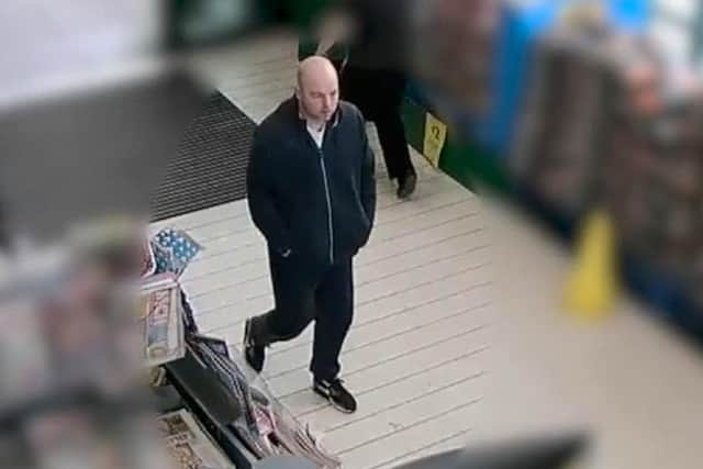 Joseph McCann at a Morrisons in Greater Manchester where he abducted a 71 year old woman