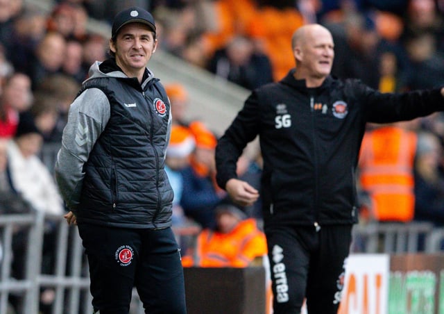 Fleetwood Town head coach Joey Barton and his Blackpool counterpart Simon Grayson