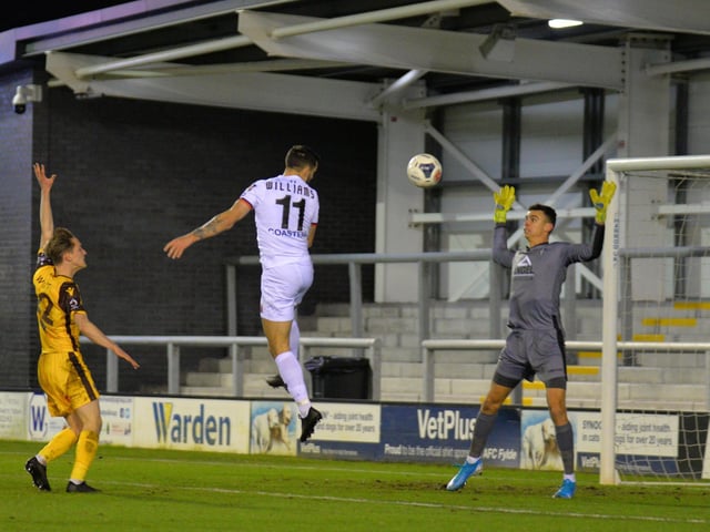 Fylde couldn't break the deadlock against Sutton on Tuesday, when Jordan Williams had a goal disallowed and was later sent off Picture: STEVE MCLELLAN