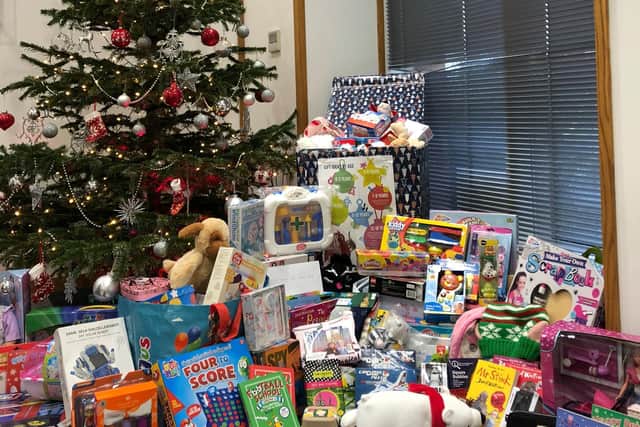 Some of the toys collected by the staff at BAE Systems