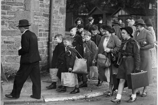 First World War evacuees from Salford arrive in Lancaster in 1939   Picture: Red Rose Collections