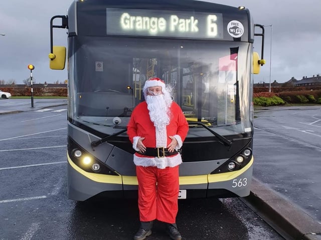As well as handing out "you're a star" tickets, Paul Dawson dressed up as Santa for Blackpool Transport's Christmas jumper day on December 13.