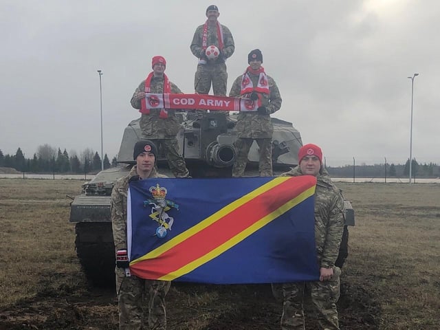Simon Mellor and members of his section in Estonia have received gifts from Fleetwood Town.