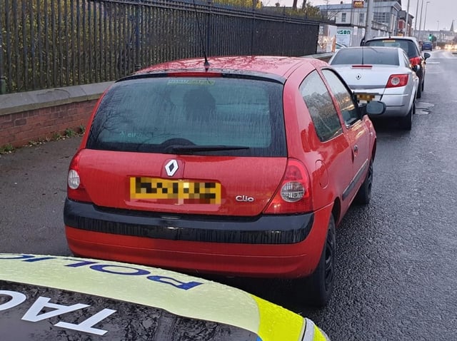 The Clio was stopped on Talbot Road - Credit: LANCS ROAD POLICE