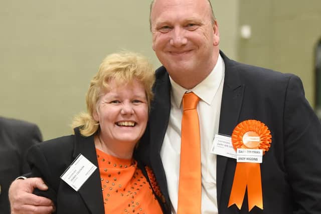 Debbie and Gary Coleman celebrate being elected at the May local elections