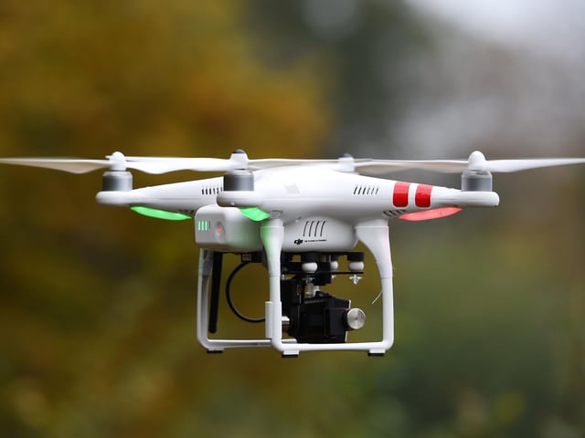 A Phantom drone in flight