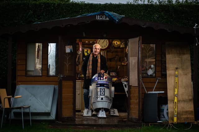 Film buff Ricky Butler with his R2-D2