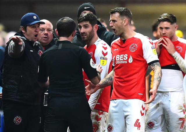 Fleetwood Town protest following Ched Evans' disallowed goal