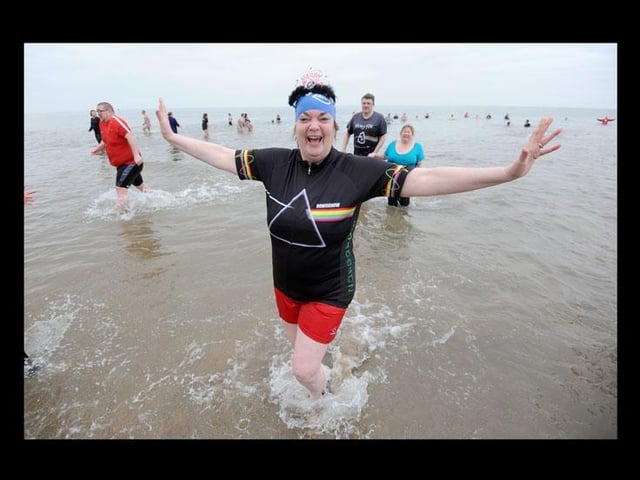New Year's Day dip in Fleetwood