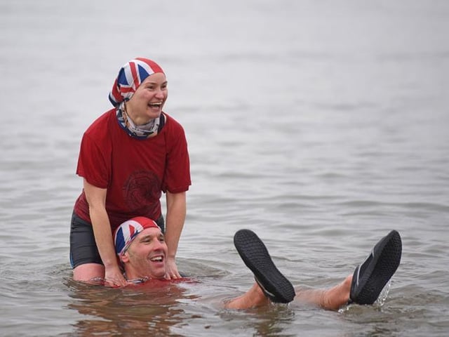 New Year's Day dip in Fleetwood