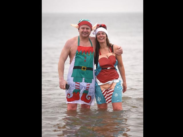 New Year's Day dip in Fleetwood