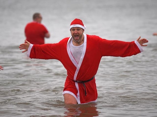 New Year's Day dip in Fleetwood