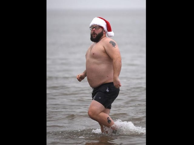 New Year's Day dip in Fleetwood