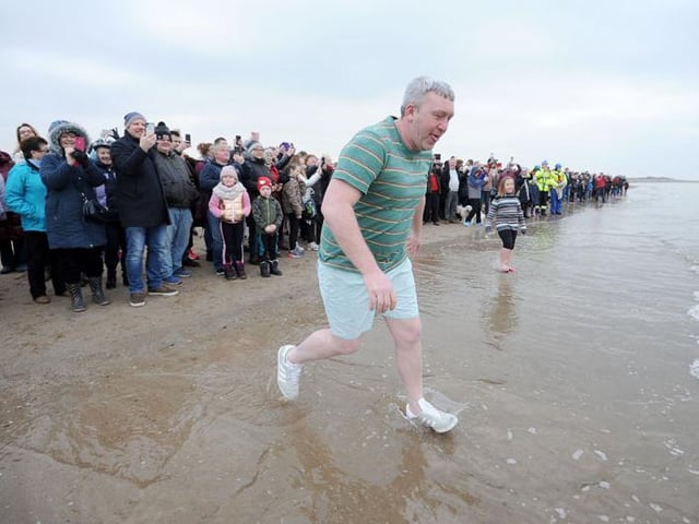 New Year's Day dip in Fleetwood